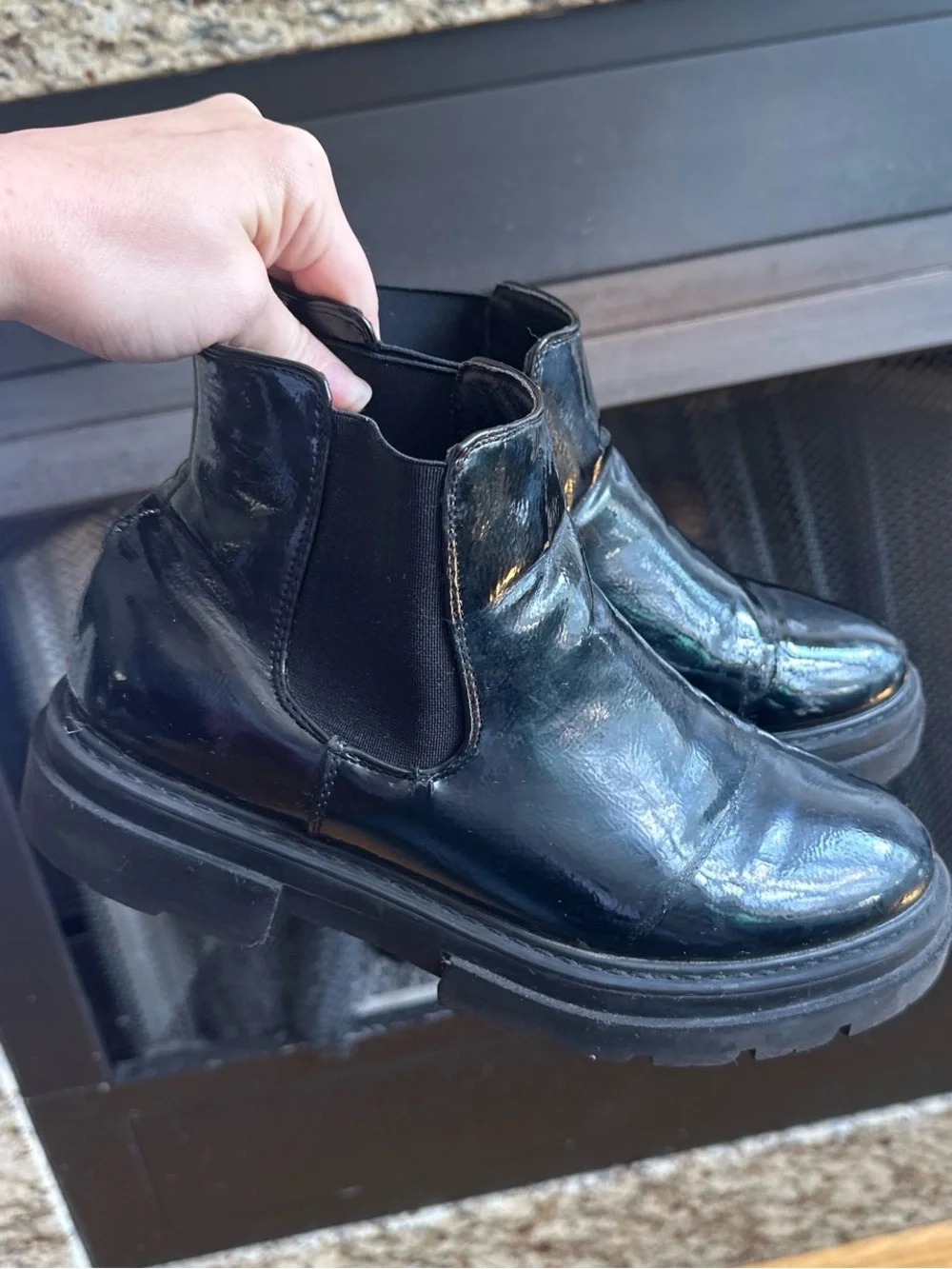 Black Chunky Fall Ankle Boots - Women’s Size 8